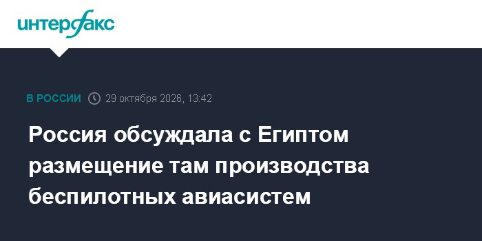 Россия обсуждала с Египтом размещение там производства беспилотных авиасистем