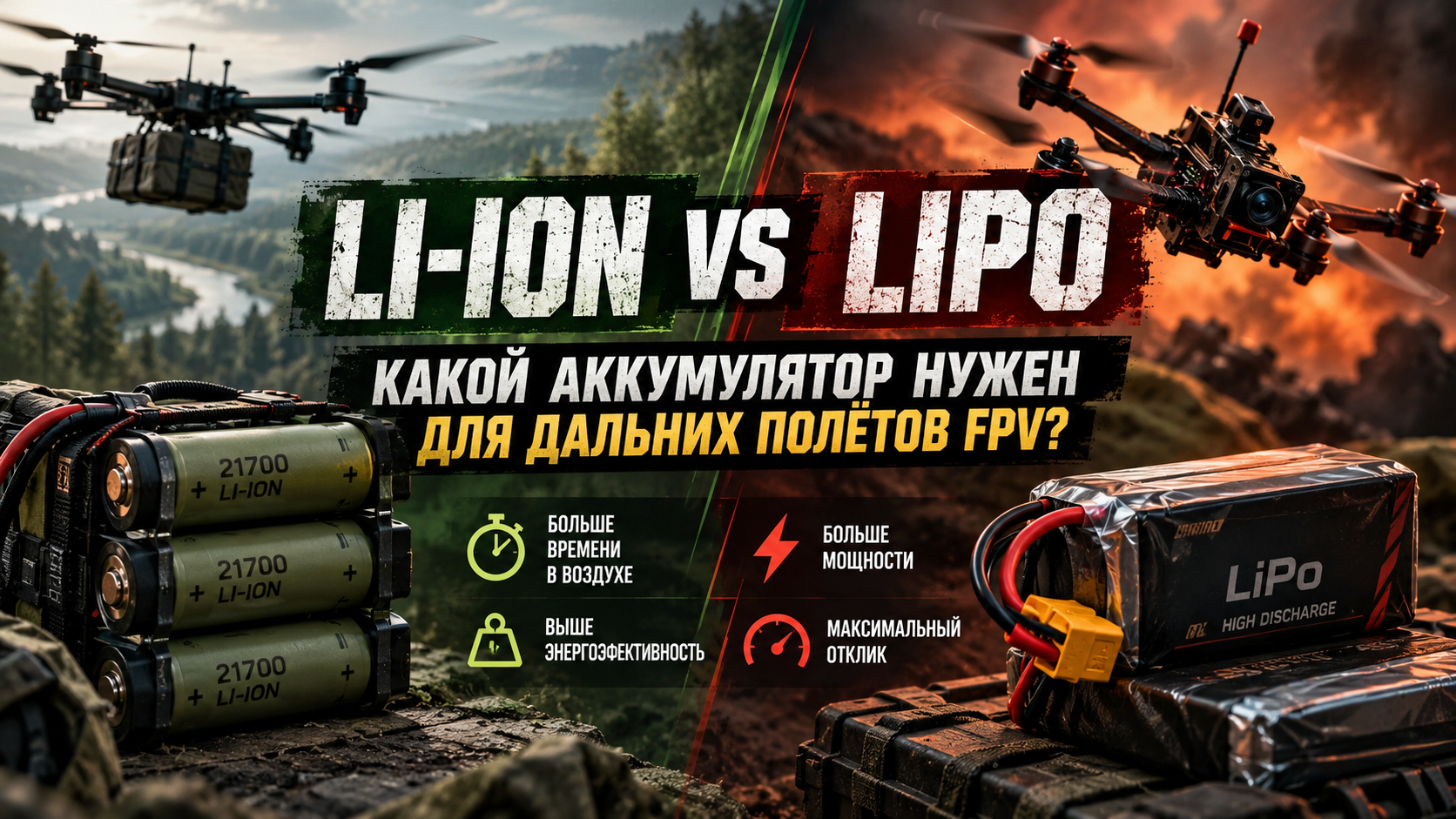 Li-Ion против LiPo: какой аккумулятор действительно нужен для дальних полётов FPV?