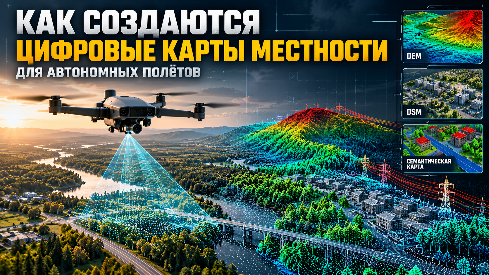 Как создаются цифровые карты местности для автономных полётов: технология, которая позволяет дронам ориентироваться без GPS